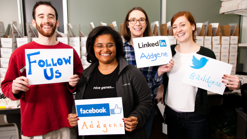 Follow Addgene on Facebook, Twitter, or Linkedin